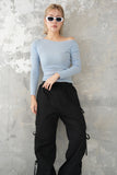 BASIC KNIT TOPS　BLUE