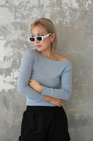 BASIC KNIT TOPS　BLUE