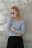 BASIC KNIT TOPS　BLUE