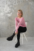 BASIC KNIT TOPS　PINK