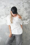 【再入荷】ワンショルダーオーバーTシャツ WHITE